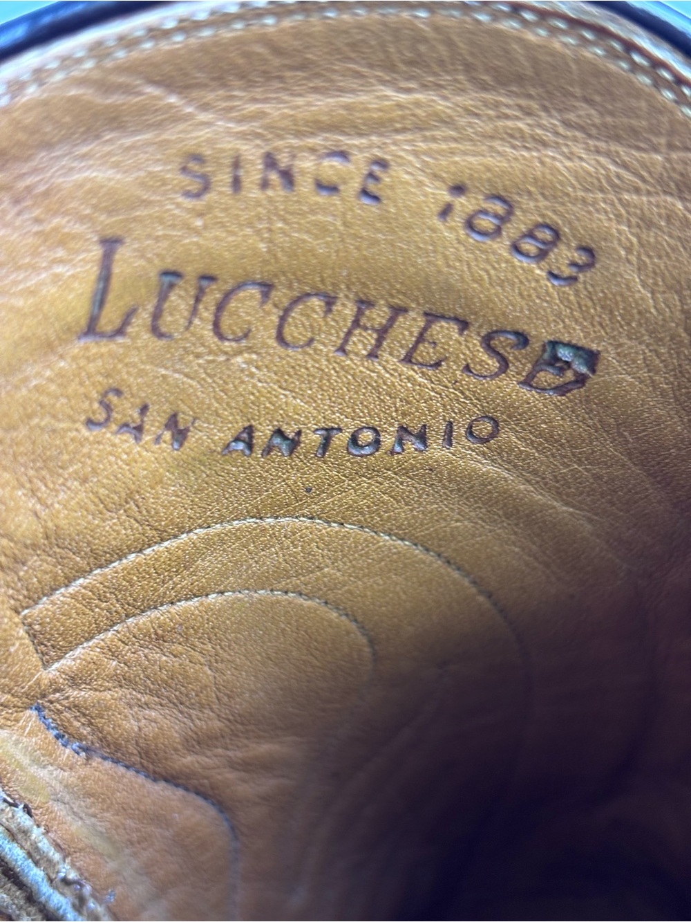 Vintage Lucchese Seville Boots San Antonio 2083ZZ Goatskin Leather Cowboy Sz 8E - Picture 12 of 15